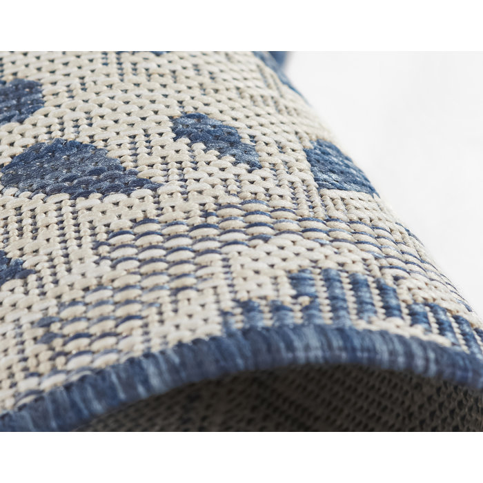 Birch Lane™ Kasey Blue/Gray Indoor/Outdoor Rug & Reviews Wayfair